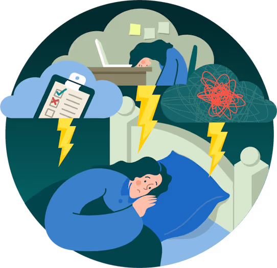 Someone with insomnia in bed trying to sleep